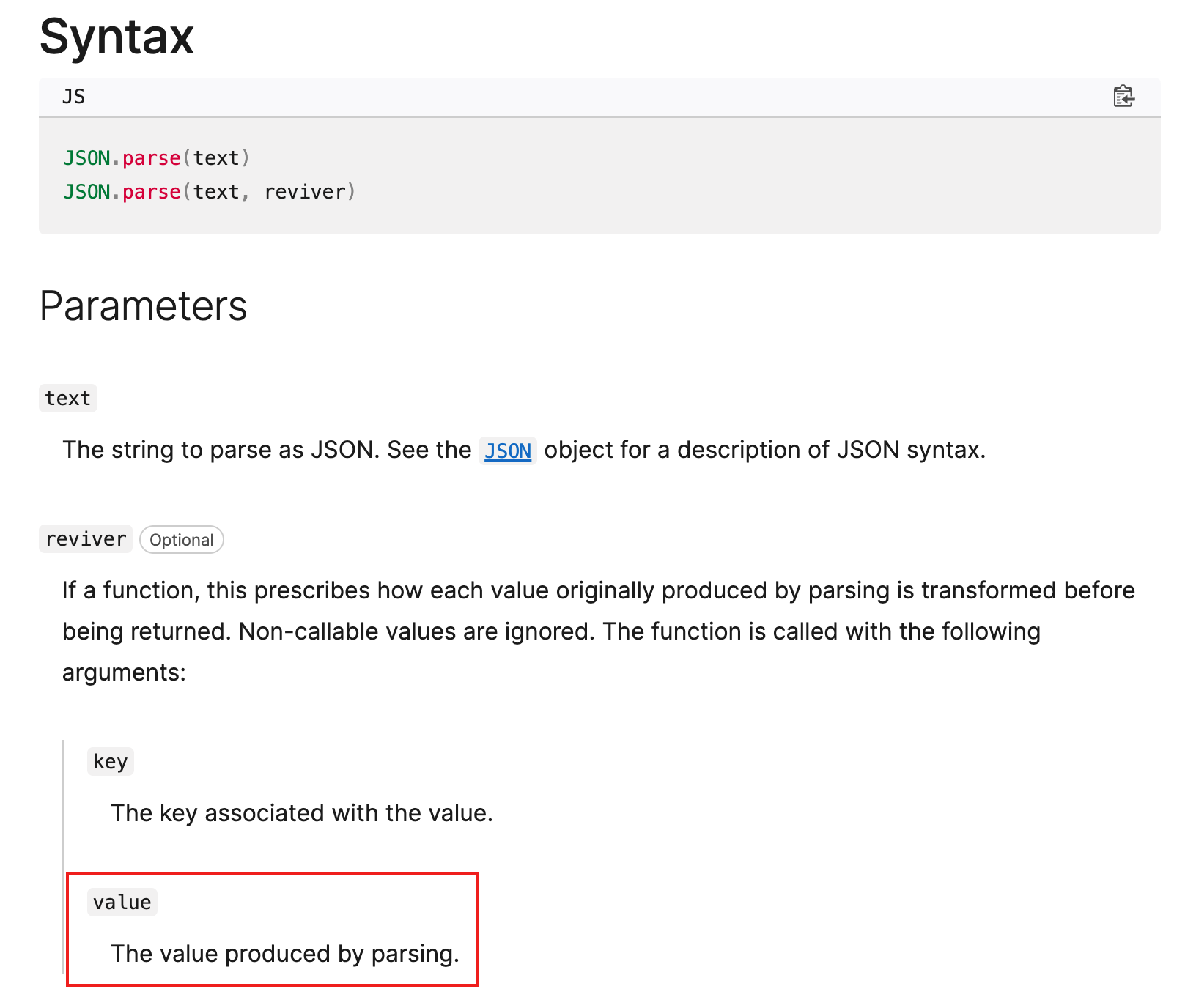 JSON.parse 的原函数签名